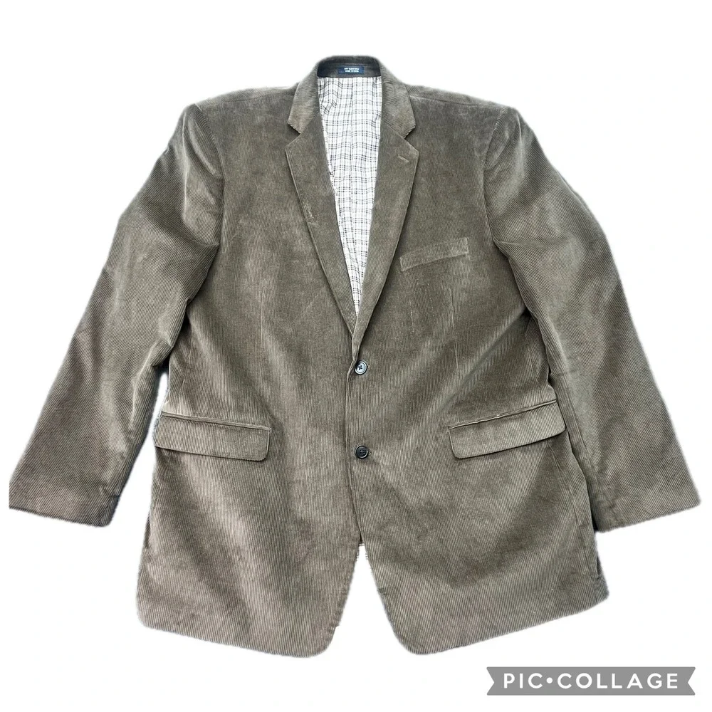 Saddlebred Brown Corduroy Blazer Mens 50L Long Two Button‎ Sport Coat Jacket